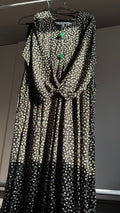 Black Floral Maternity and feeding dress Handmade